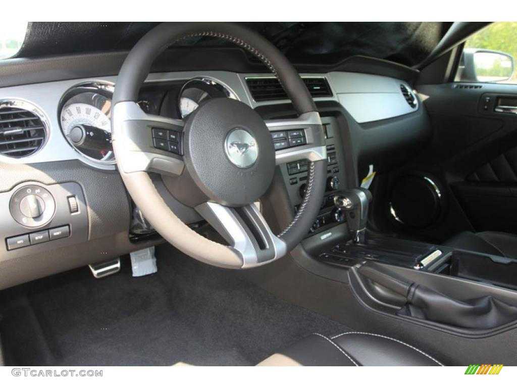 2011 Mustang V6 Premium Coupe - Ebony Black / Charcoal Black photo #4