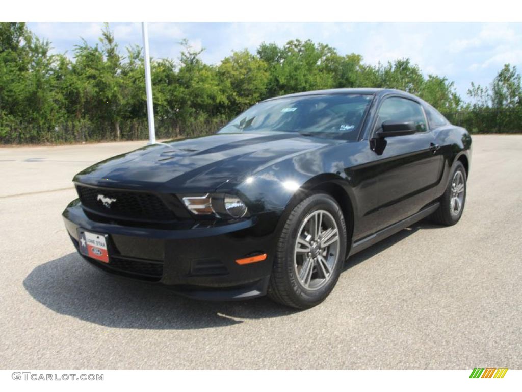 2011 Mustang V6 Premium Coupe - Ebony Black / Charcoal Black photo #8