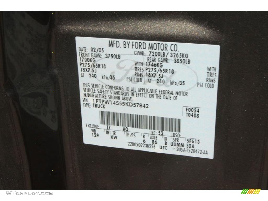 2005 F150 King Ranch SuperCrew 4x4 - Dark Stone Metallic / Tan photo #7