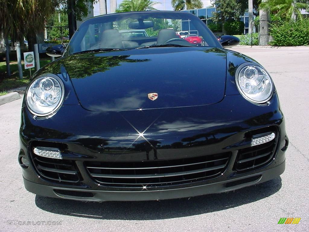 2008 911 Turbo Cabriolet - Black / Black photo #8