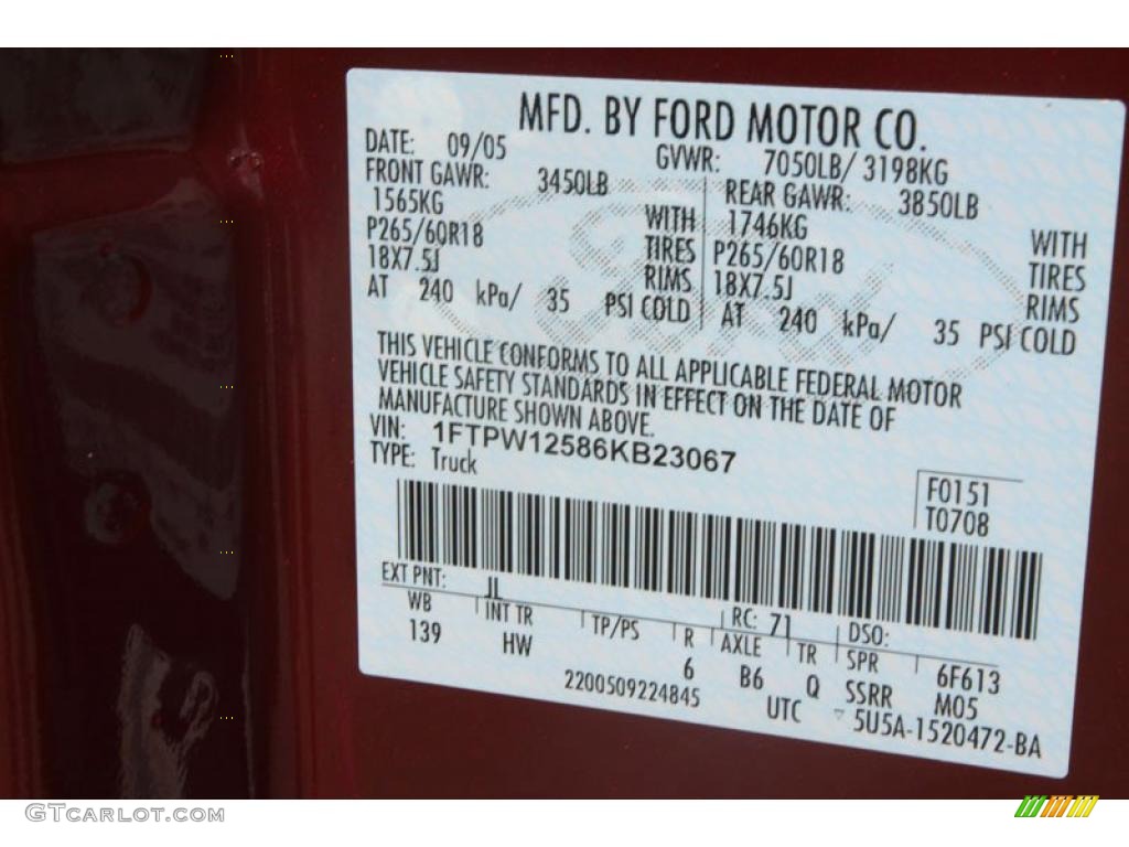 2006 F150 XLT SuperCrew - Dark Toreador Red Metallic / Tan photo #7