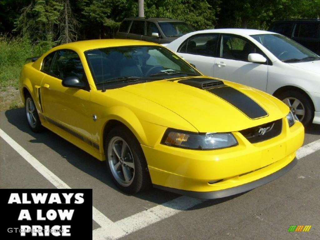 2004 Mustang Mach 1 Coupe - Screaming Yellow / Dark Charcoal photo #1