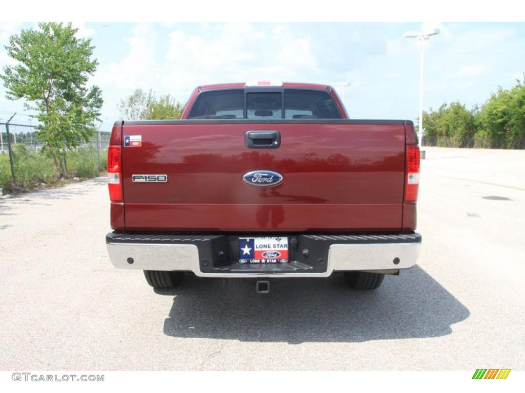 2006 F150 XLT SuperCrew - Dark Toreador Red Metallic / Tan photo #14