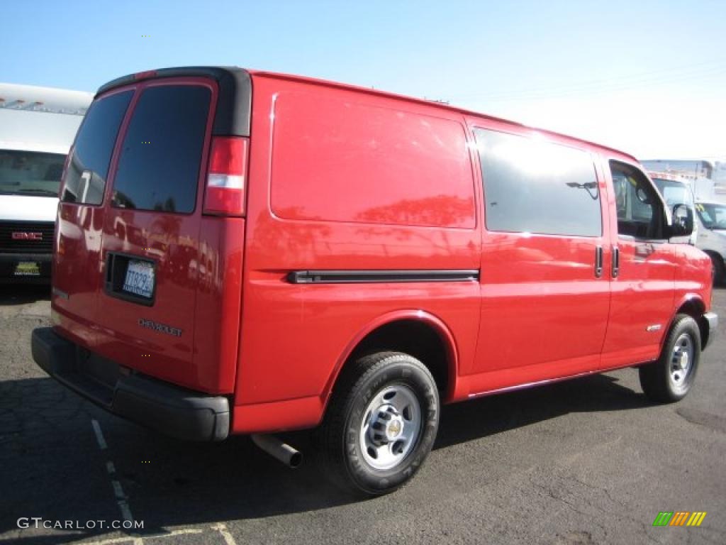 2005 Express 3500 Commercial Van - Victory Red / Medium Dark Pewter photo #6