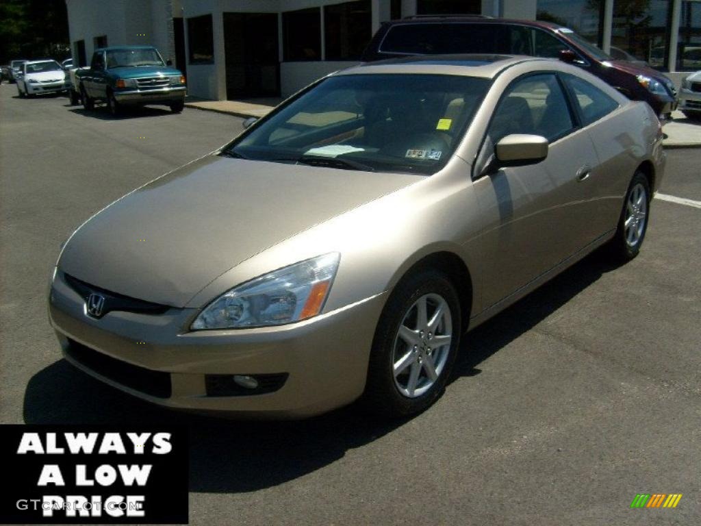 2003 Accord EX V6 Coupe - Desert Mist Metallic / Ivory photo #3