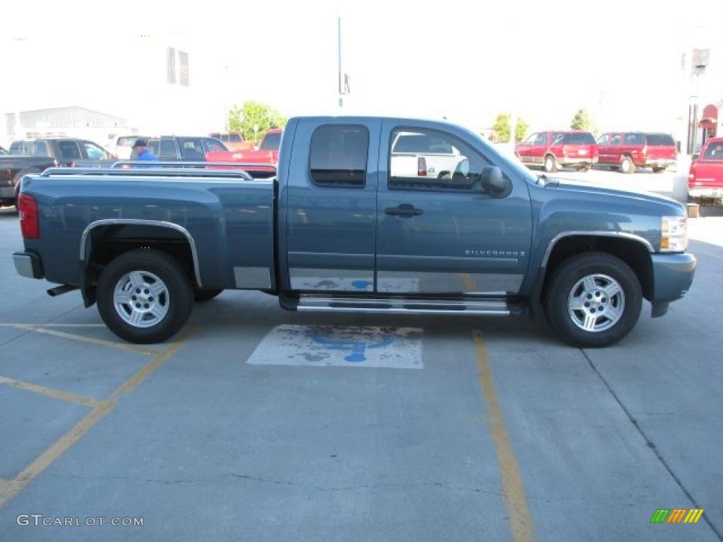2008 Silverado 1500 LT Extended Cab - Blue Granite Metallic / Dark Titanium photo #13