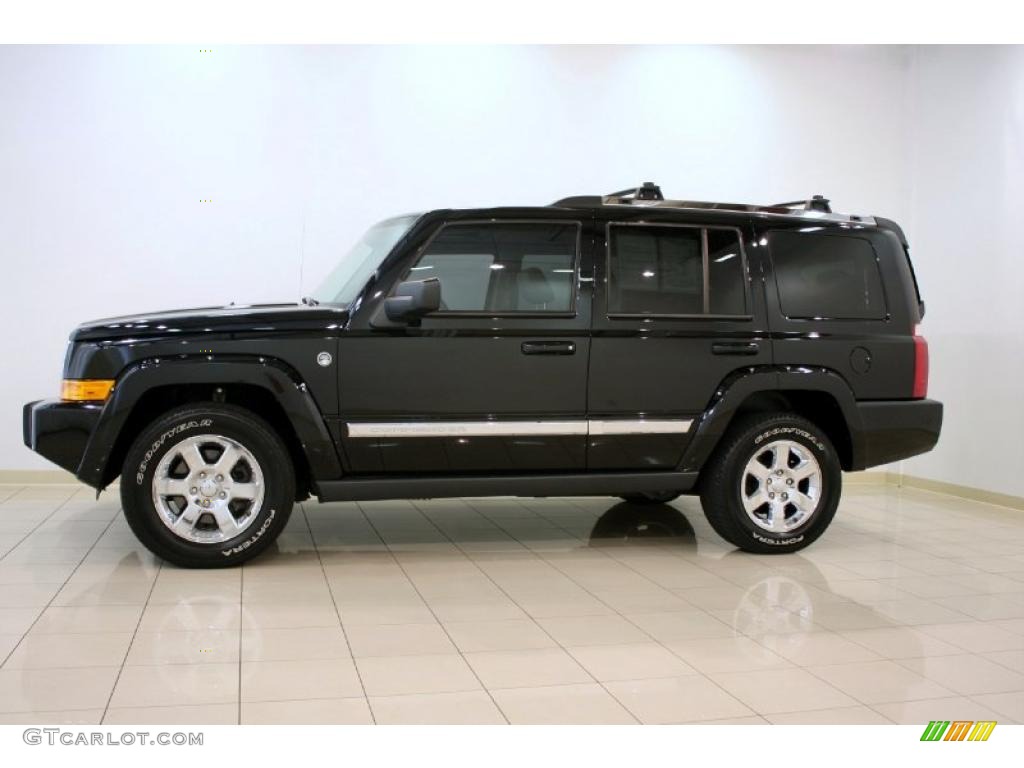 2008 Commander Limited 4x4 - Brilliant Black Crystal Pearl / Dark Khaki/Light Graystone photo #4