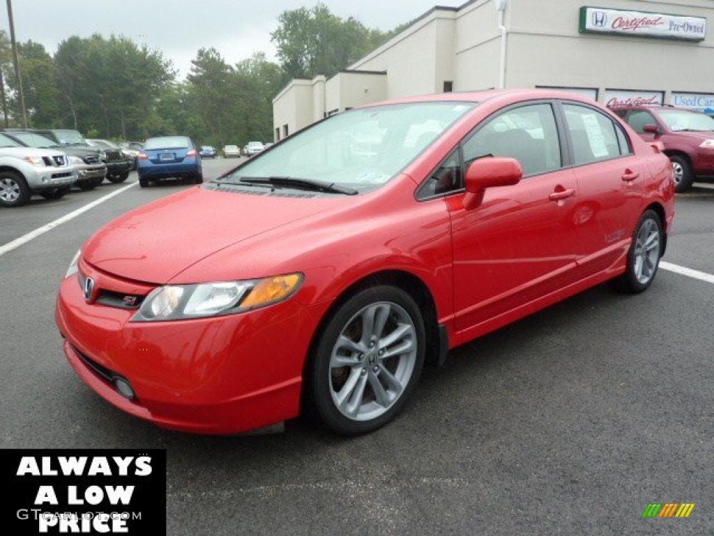 2007 Civic Si Sedan - Rallye Red / Black photo #3