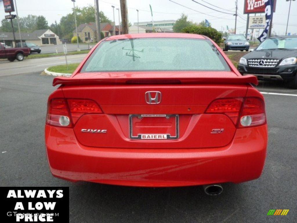 2007 Civic Si Sedan - Rallye Red / Black photo #6