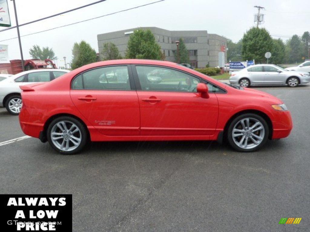 2007 Civic Si Sedan - Rallye Red / Black photo #8