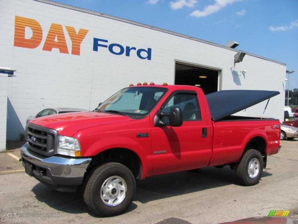 2004 F350 Super Duty XL Regular Cab 4x4 - Red / Medium Flint photo #1