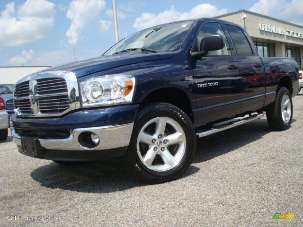 2007 Ram 1500 Big Horn Edition Quad Cab 4x4 - Patriot Blue Pearl / Medium Slate Gray photo #2