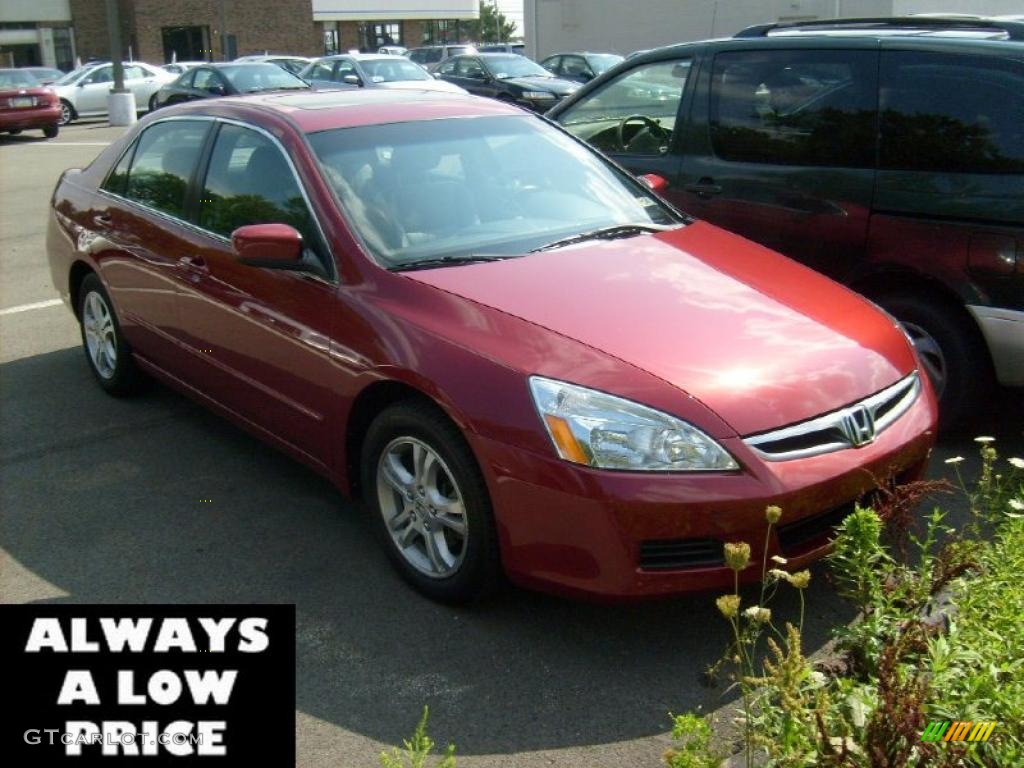 2007 Accord EX-L Sedan - Moroccan Red Pearl / Gray photo #1