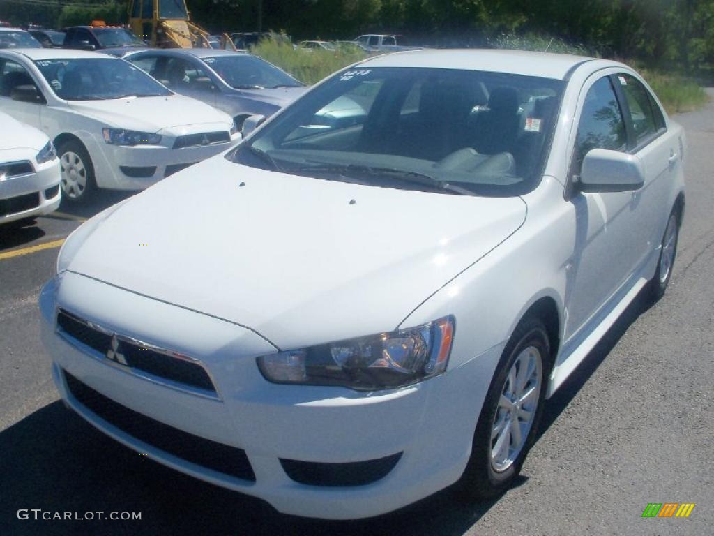 2010 Lancer ES - Wicked White Metallic / Black photo #1