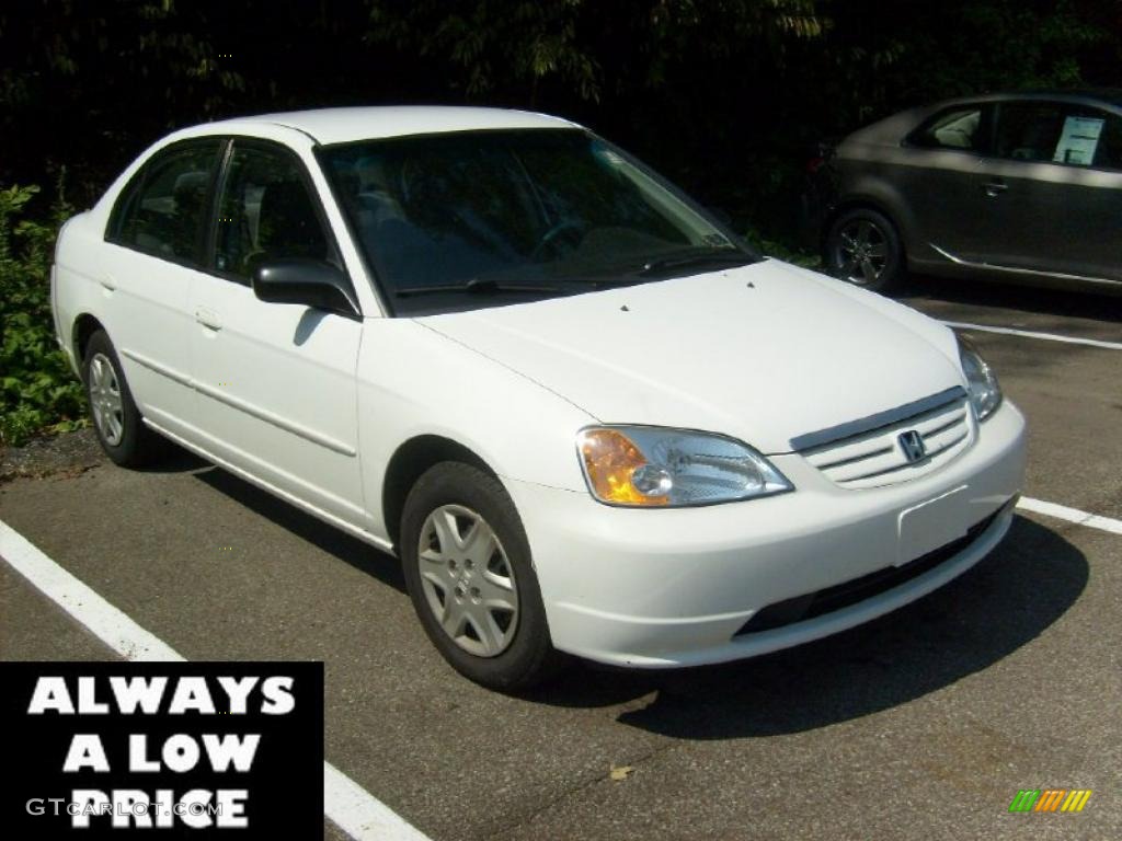 2003 Civic LX Sedan - Taffeta White / Gray photo #1