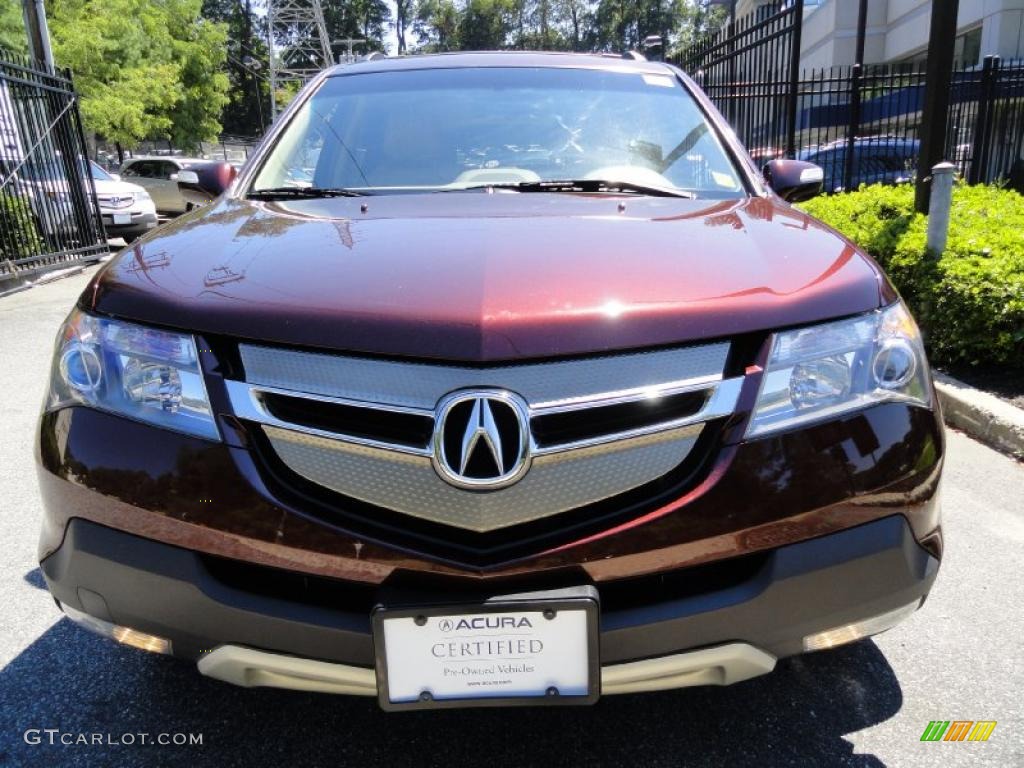 2007 MDX Sport - Dark Cherry Red Pearl / Parchment photo #2