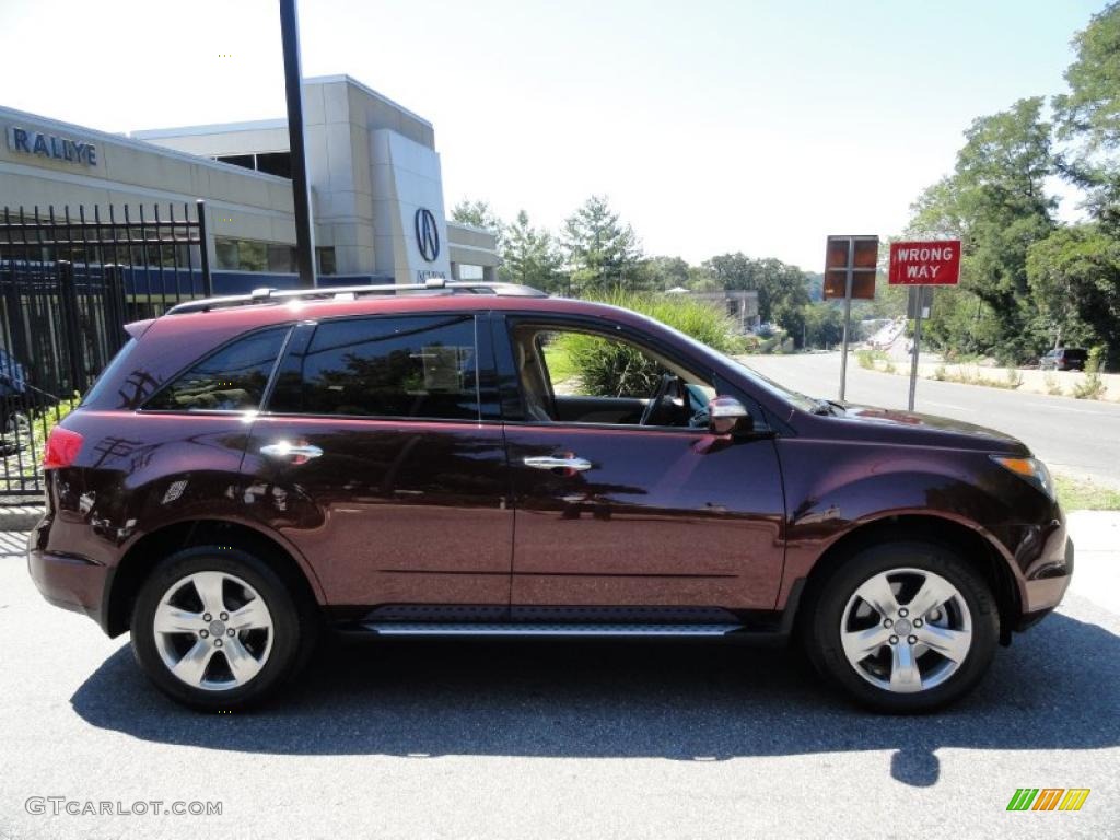 2007 MDX Sport - Dark Cherry Red Pearl / Parchment photo #3