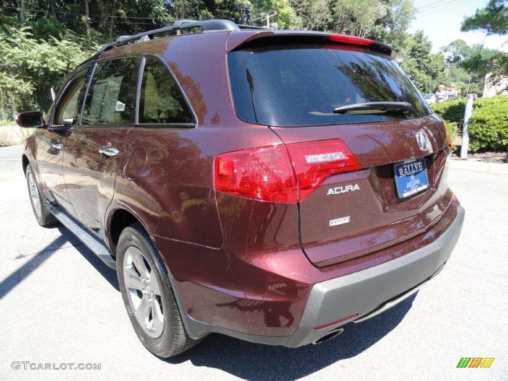 2007 MDX Sport - Dark Cherry Red Pearl / Parchment photo #6