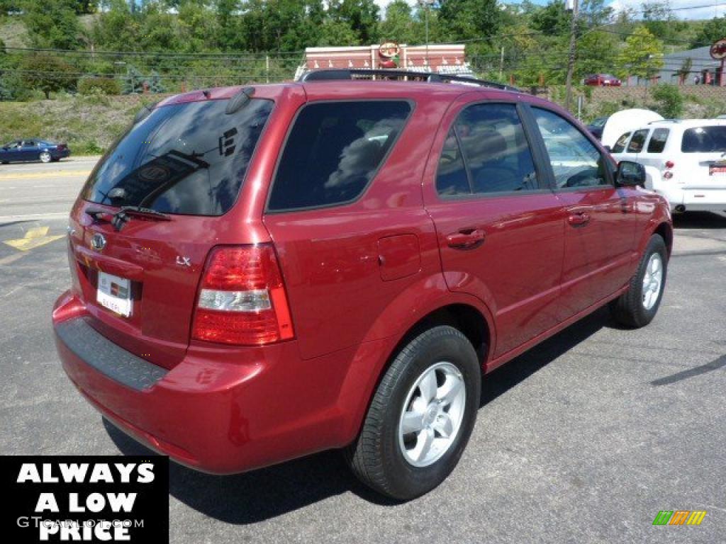 2009 Sorento LX 4x4 - Spicy Red / Gray photo #7