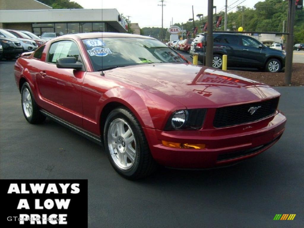2007 Mustang V6 Premium Coupe - Redfire Metallic / Dark Charcoal photo #1