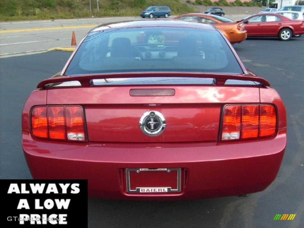 2007 Mustang V6 Premium Coupe - Redfire Metallic / Dark Charcoal photo #6