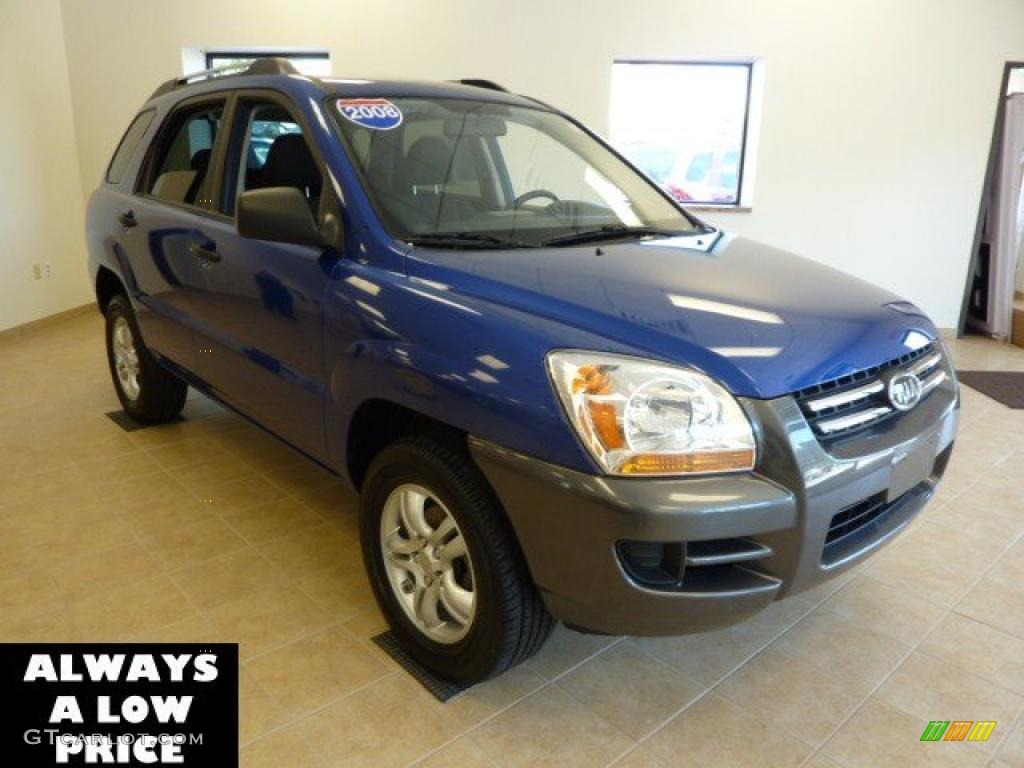 2008 Sportage LX V6 4x4 - Smart Blue Metallic / Black photo #1