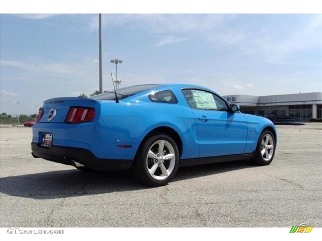 2010 Mustang GT Premium Coupe - Grabber Blue / Charcoal Black/Grabber Blue photo #63