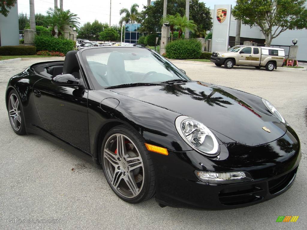 2008 911 Carrera 4S Cabriolet - Black / Black photo #3