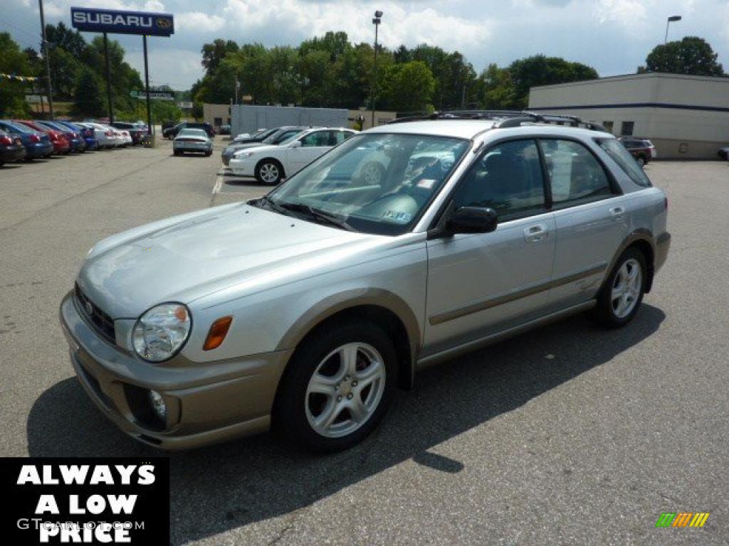 2002 Impreza Outback Sport Wagon - Platinum Silver Metallic / Gray photo #3