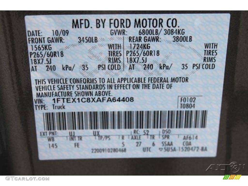 2010 F150 XLT SuperCab - Sterling Grey Metallic / Medium Stone photo #37