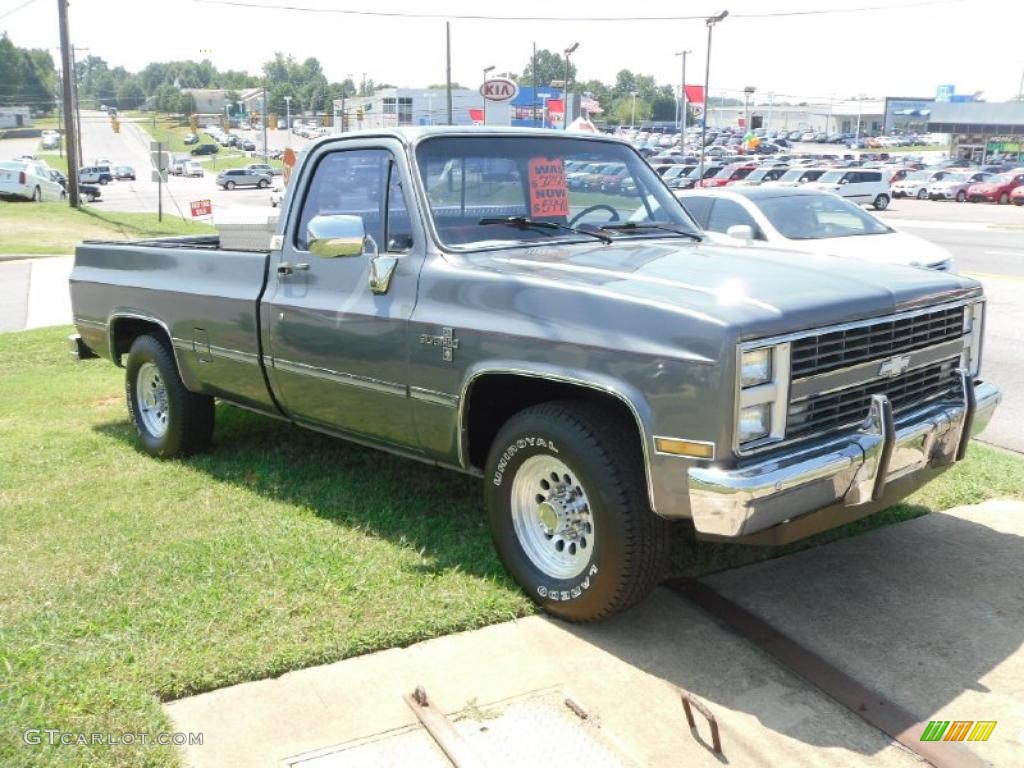 Steel Gray Metallic 1986 Chevrolet C/K C20 Custom Deluxe Regular Cab Exterior Photo #35625429