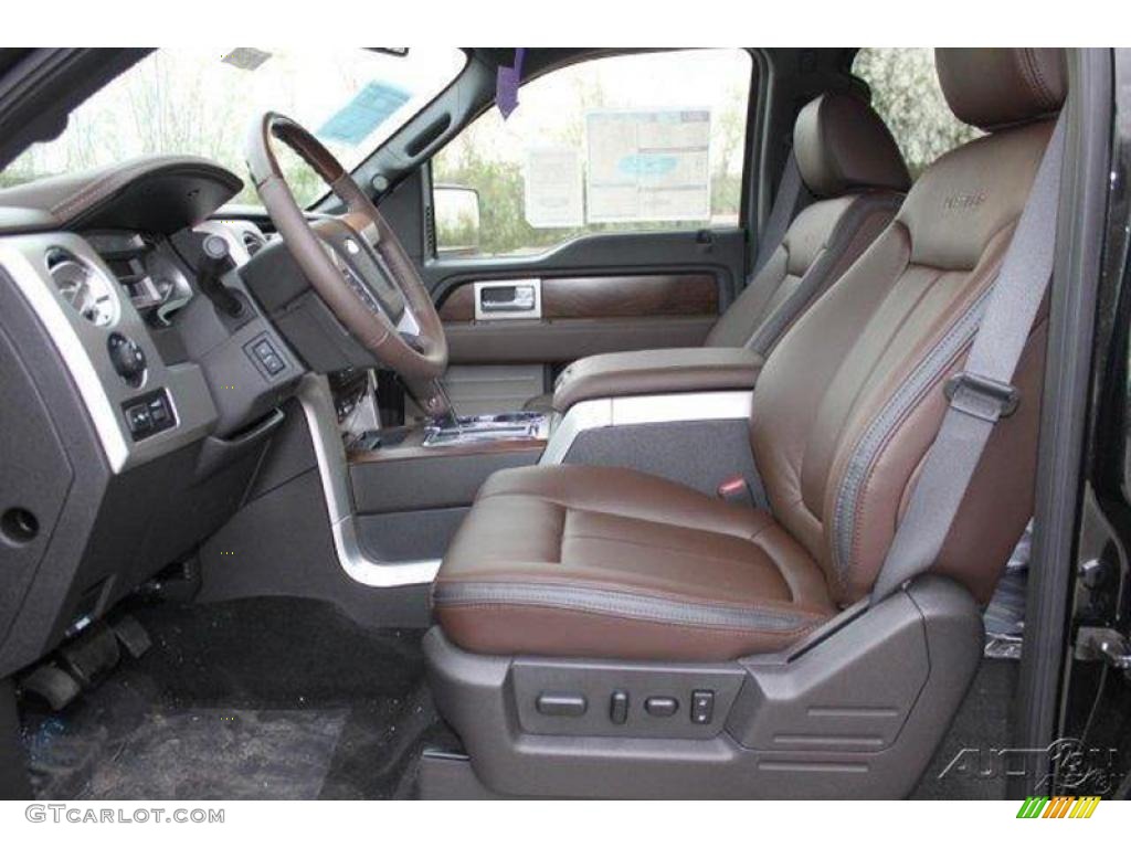 2010 F150 Platinum SuperCrew - Tuxedo Black / Sienna Brown Leather/Black photo #26