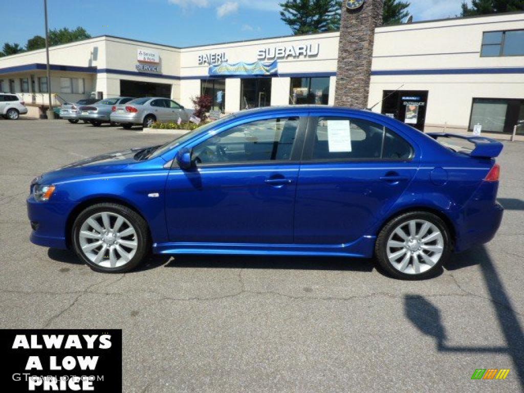 2008 Lancer GTS - Electric Blue Pearl / Black photo #2