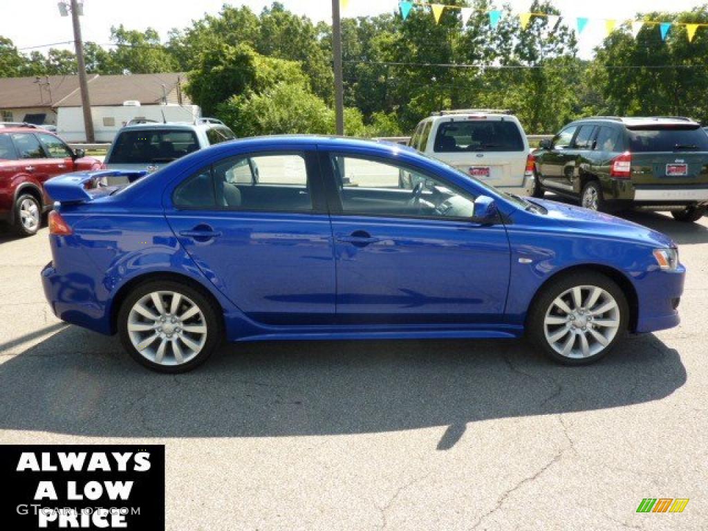 2008 Lancer GTS - Electric Blue Pearl / Black photo #6