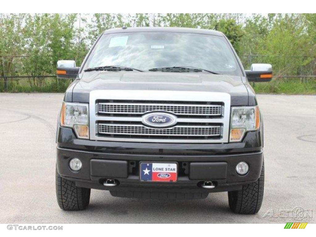 2010 F150 Platinum SuperCrew 4x4 - Tuxedo Black / Sienna Brown Leather/Black photo #2