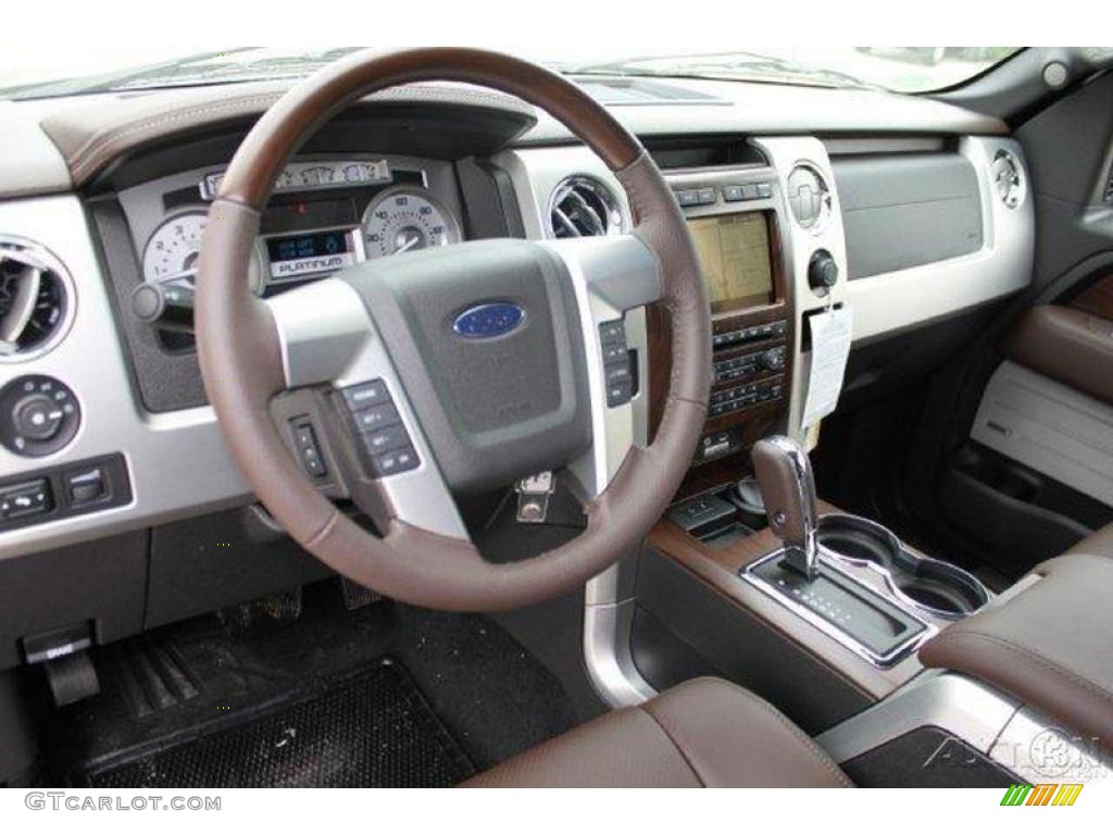 2010 F150 Platinum SuperCrew 4x4 - Tuxedo Black / Sienna Brown Leather/Black photo #25