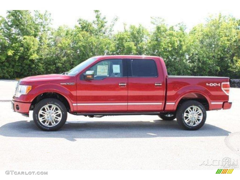 2010 F150 Platinum SuperCrew 4x4 - Red Candy Metallic / Sienna Brown Leather/Black photo #5