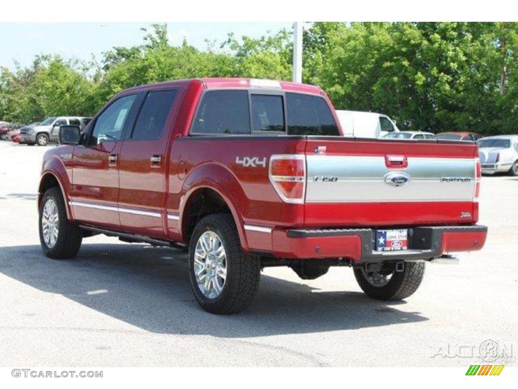 2010 F150 Platinum SuperCrew 4x4 - Red Candy Metallic / Sienna Brown Leather/Black photo #6