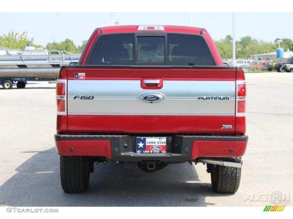 2010 F150 Platinum SuperCrew 4x4 - Red Candy Metallic / Sienna Brown Leather/Black photo #7