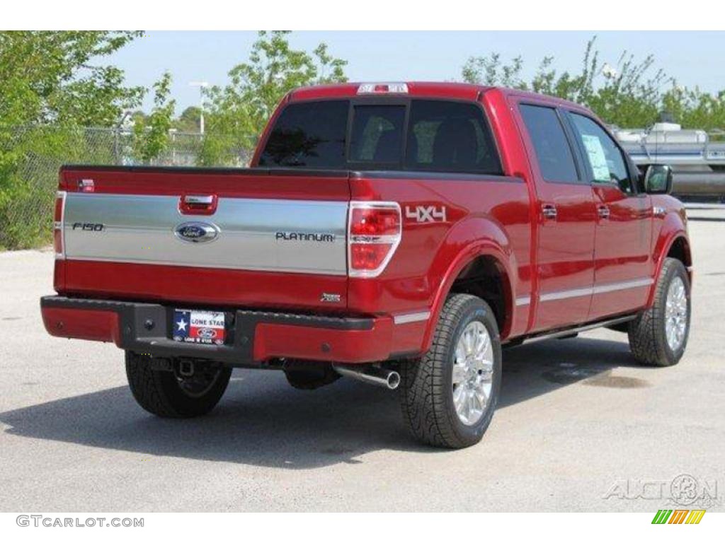 2010 F150 Platinum SuperCrew 4x4 - Red Candy Metallic / Sienna Brown Leather/Black photo #8