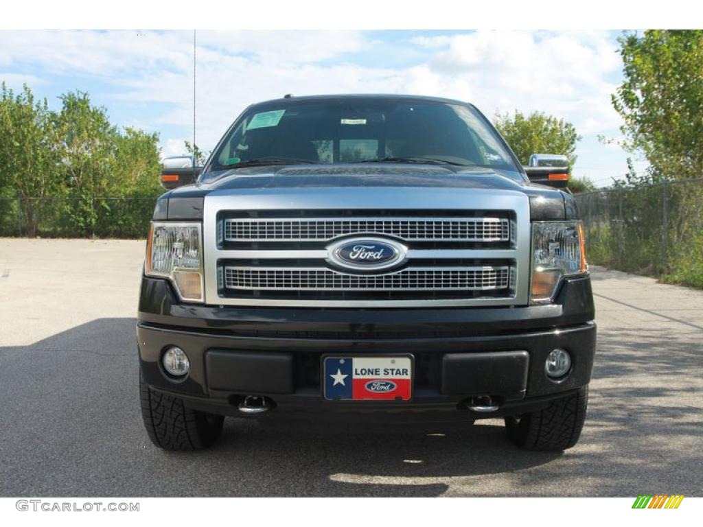 2010 F150 Platinum SuperCrew 4x4 - Tuxedo Black / Sienna Brown Leather/Black photo #9