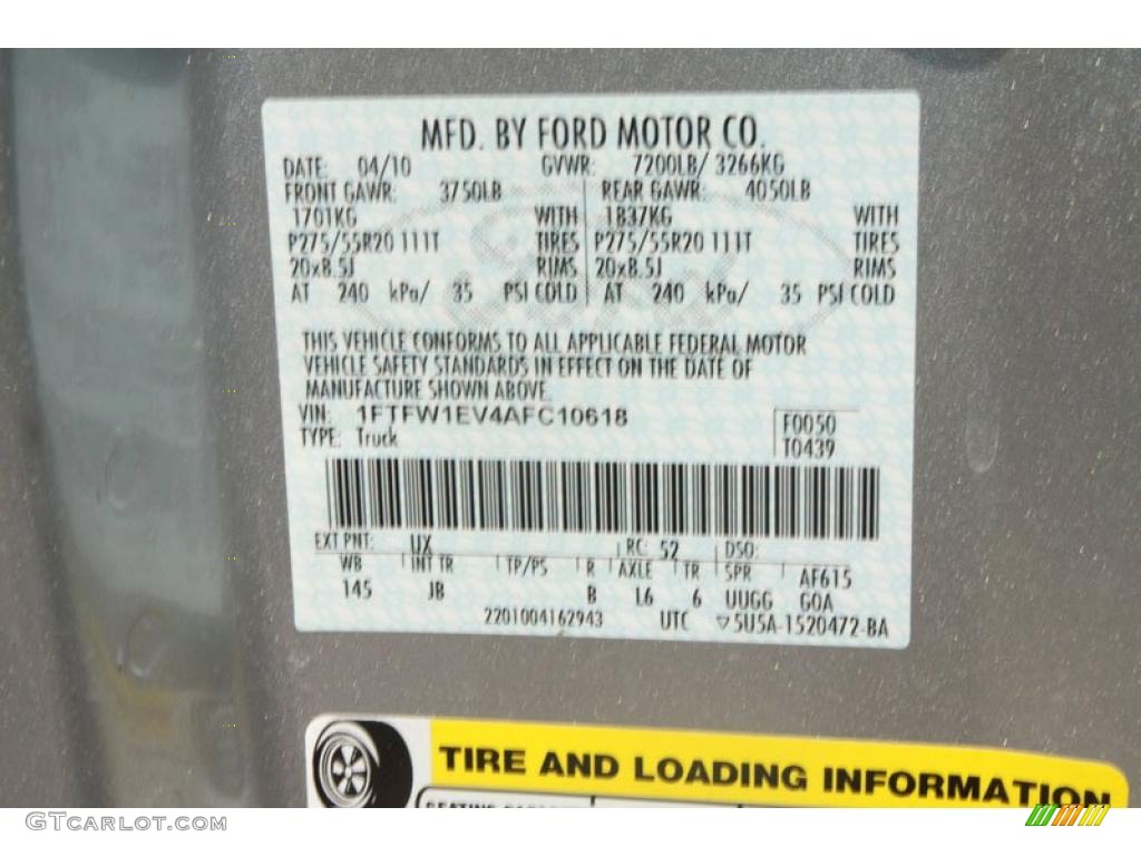 2010 F150 FX4 SuperCrew 4x4 - Ingot Silver Metallic / Black photo #7