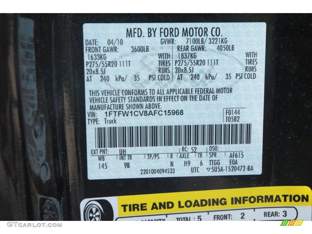 2010 F150 Platinum SuperCrew - Tuxedo Black / Sienna Brown Leather/Black photo #7