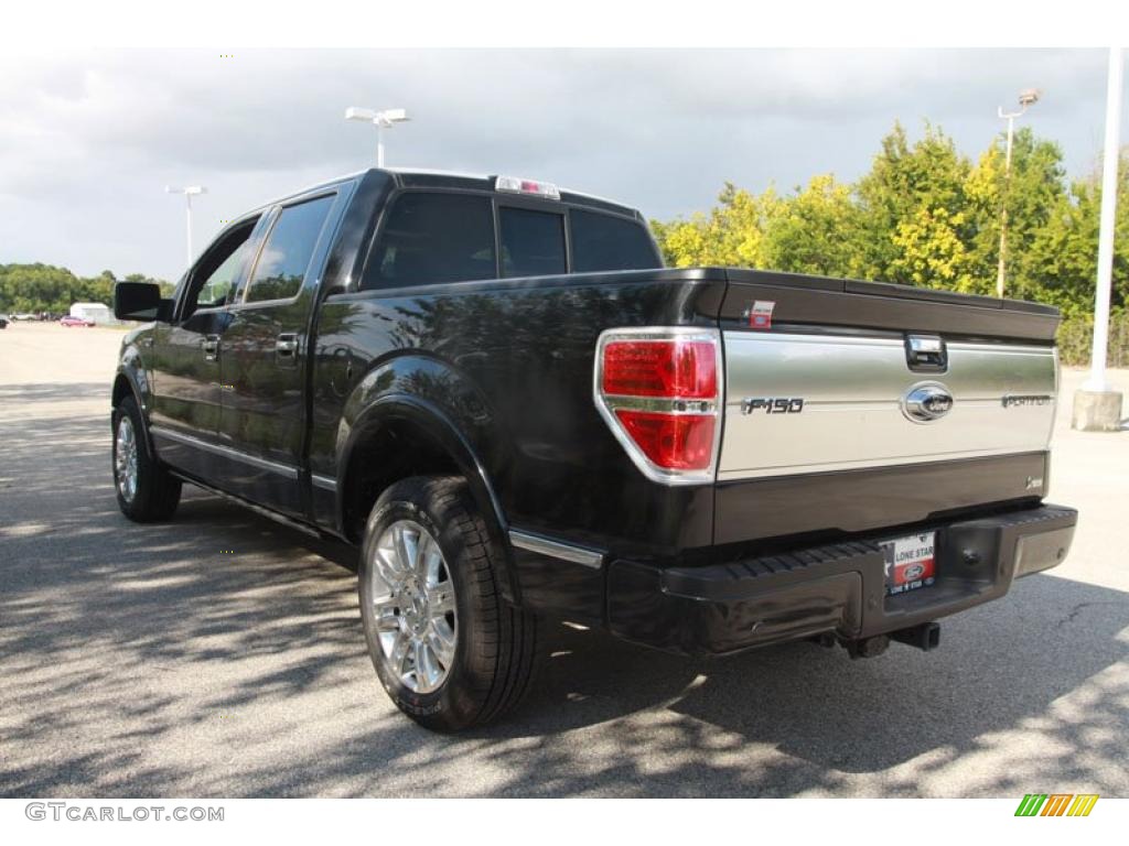 2010 F150 Platinum SuperCrew - Tuxedo Black / Sienna Brown Leather/Black photo #12