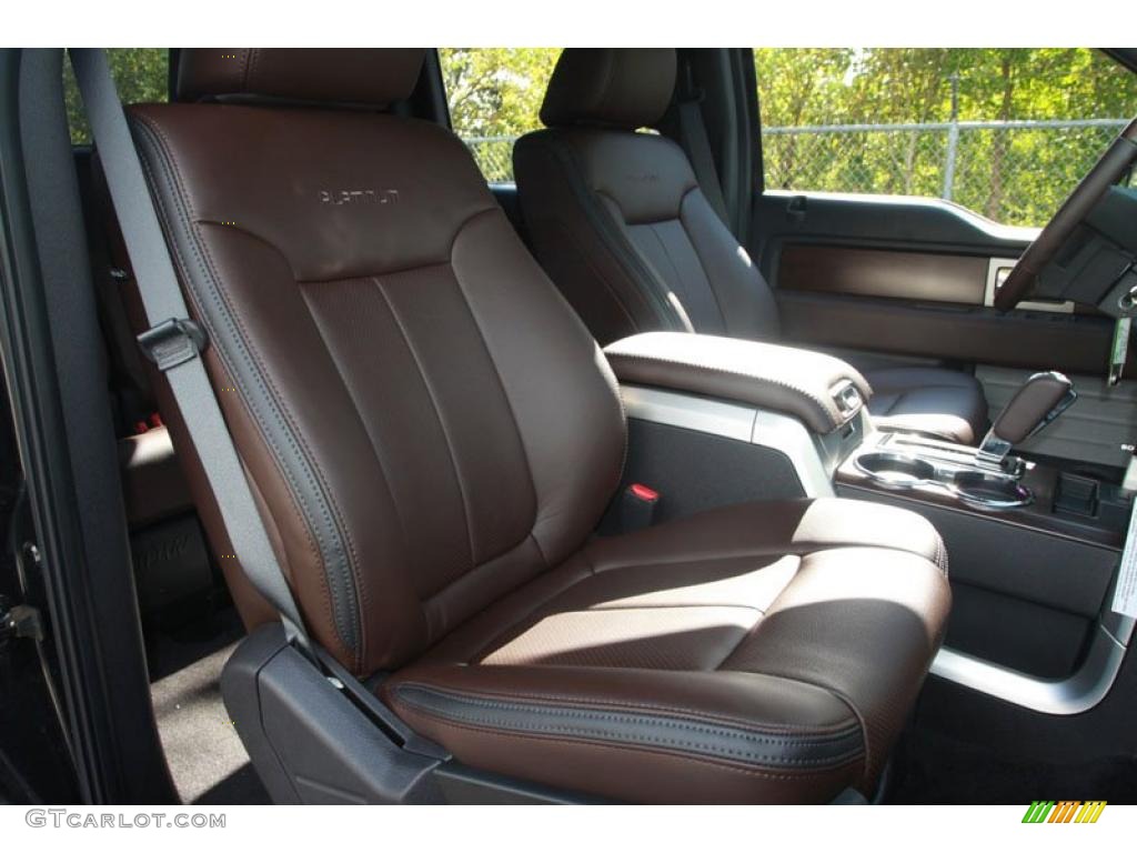 2010 F150 Platinum SuperCrew - Tuxedo Black / Sienna Brown Leather/Black photo #19