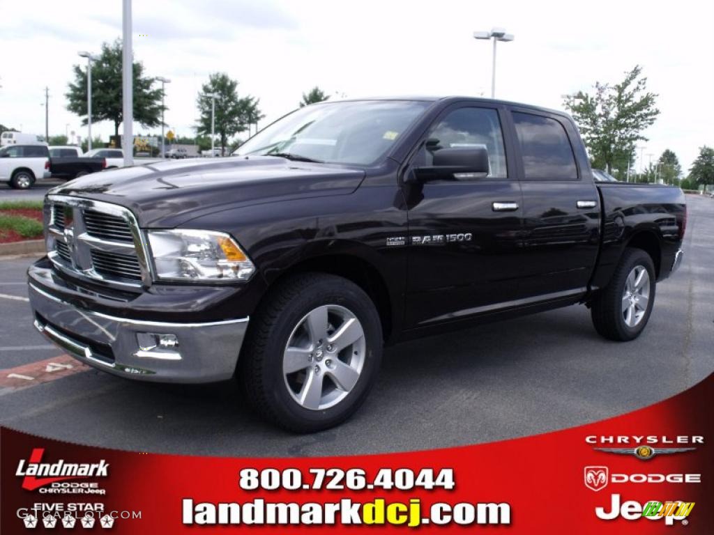 2011 Ram 1500 Big Horn Crew Cab - Brilliant Black Crystal Pearl / Light Pebble Beige/Bark Brown photo #1