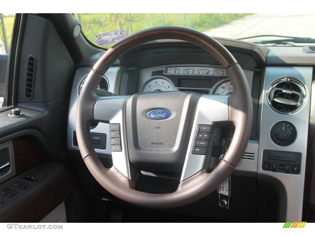 2010 F150 Platinum SuperCrew 4x4 - White Platinum Metallic Tri Coat / Sienna Brown Leather/Black photo #16