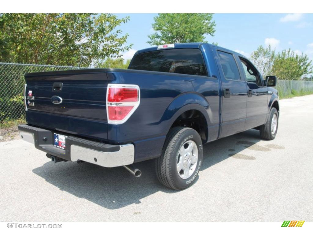 2010 F150 XLT SuperCrew - Dark Blue Pearl Metallic / Medium Stone photo #3