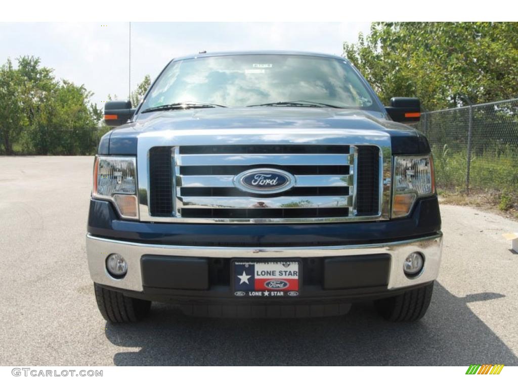 2010 F150 XLT SuperCrew - Dark Blue Pearl Metallic / Medium Stone photo #9