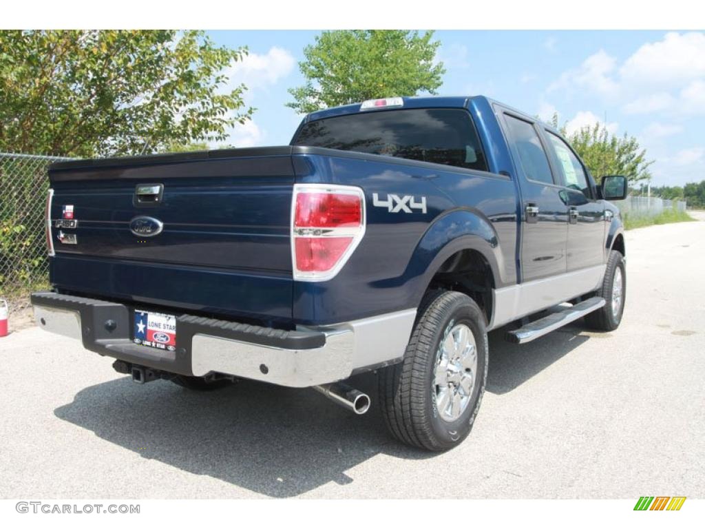 2010 F150 XLT SuperCrew 4x4 - Dark Blue Pearl Metallic / Medium Stone photo #3